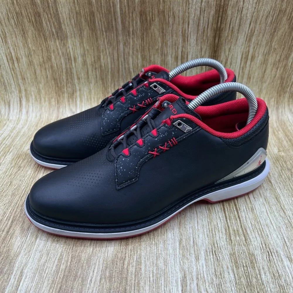 Nike Air Jordan ADG 5 Golf Shoes Men's Size 8.5 Black Fire Red FQ6642-001